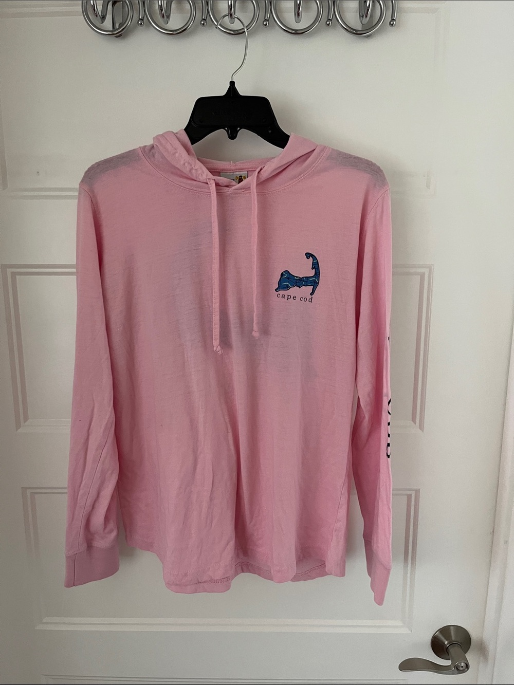 Pink Cape Cod Graphic Hooded Long Sleeve Shirt